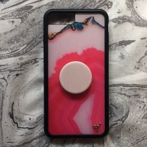 Wildflower pink stone phone case iPhone 6/7/8 Plus